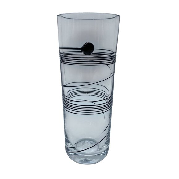 Kosta Boda Bertil Vallien Signed Art Glass Vase Black Spiral Design MCM Swedish - Picture 1 of 14